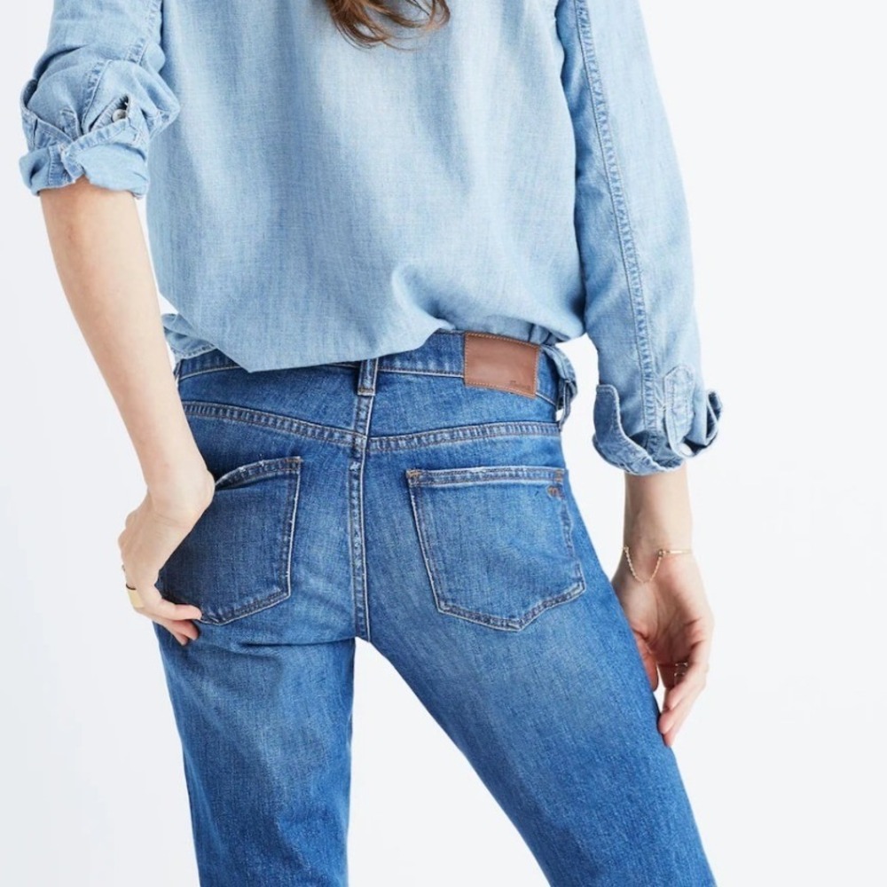 Madewell Women's The Slim Walton Wash Boyjean, Indigo Blue,25 - Picture 6 of 13